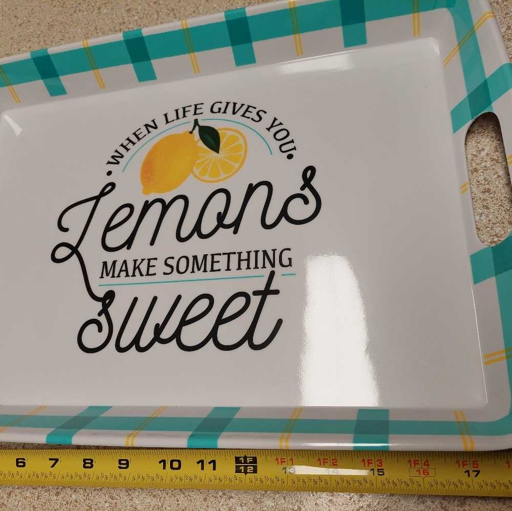LEMON SERVING TRAYS, LARGE, $15 each..GLENN HEIGHTS TX PPU